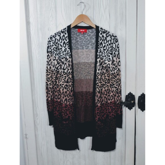 Net.153 Womens Open Cardigan Leopard Print M/L Classic Sweater Longsleeve - Picture 3 of 9